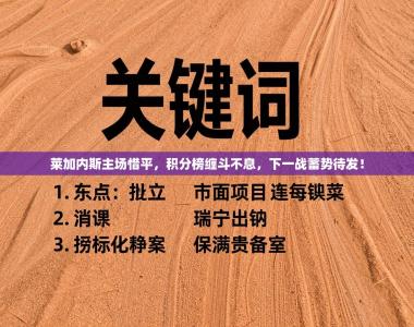 莱加内斯主场惜平，积分榜缠斗不息，下一战蓄势待发！